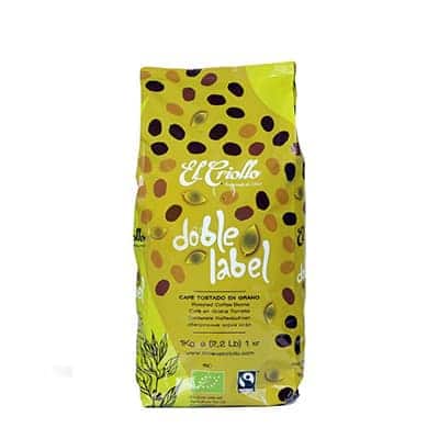 doble label de cafe ecologico